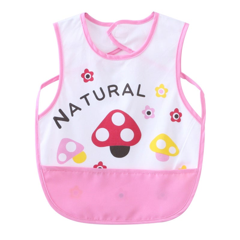 Childrens Costume Bib Baby Dinner Meal Bag Parents Kiss New Cartoon Printed Baby Retro-Dressing 86607 Pink
