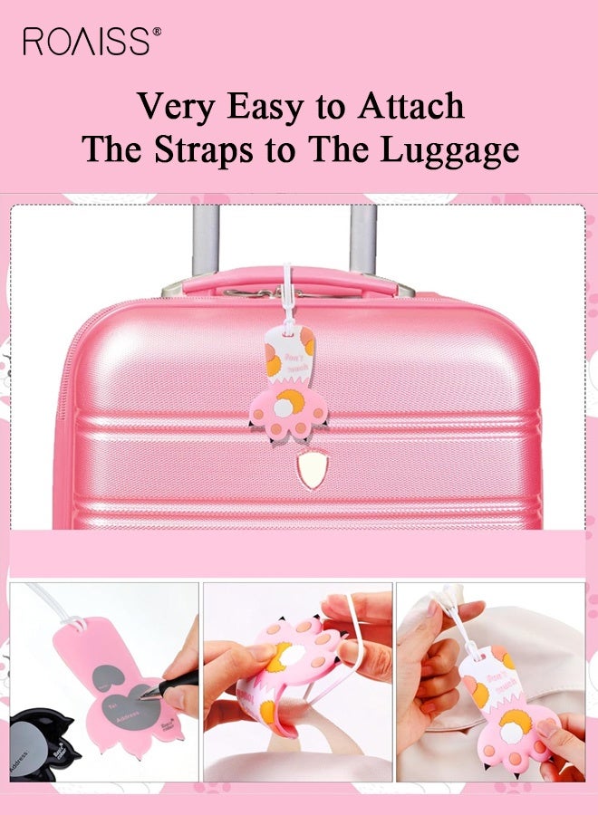 رويس عبوتان من بطاقات تعريف حقائب السفر المصنوعة من السيليكون بألوان الماكرون الكرتونية، على شكل مخلب قطة، تُستخدم كزينة مضادة للضياع لحقائب السفر المسجلة، وزينة لأقفال الطلاب المركبة، وعناصر زخرفية. - Image 5