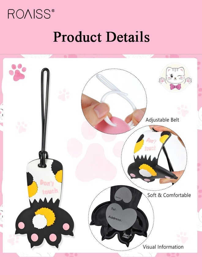 رويس عبوتان من بطاقات تعريف حقائب السفر المصنوعة من السيليكون بألوان الماكرون الكرتونية، على شكل مخلب قطة، تُستخدم كزينة مضادة للضياع لحقائب السفر المسجلة، وزينة لأقفال الطلاب المركبة، وعناصر زخرفية. - Image 2