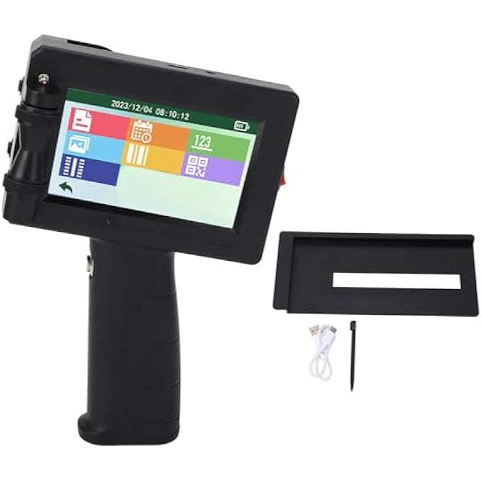 HANDHELD INKJET PRINTER GUN, 12.7MM PRINT HEIGHT PORTABLE HANDHELD PRINTER WITH 4.3INCH TOUCH SCREEN, HANDHELD PRINTER GUN FOR BATCH NUMBER, QR CODE, BARCODE, DATE ON ANY - Image 2