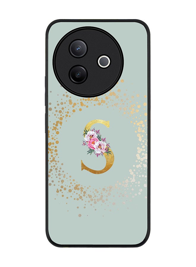 Stylizedd For Vivo Y39 5G / vivo Y300i 5G Case,Slim fit Camera Protection, Shockproof Thin Phone cover  - Custom Monogram Floral - S  (Light Grey ) - Image 1