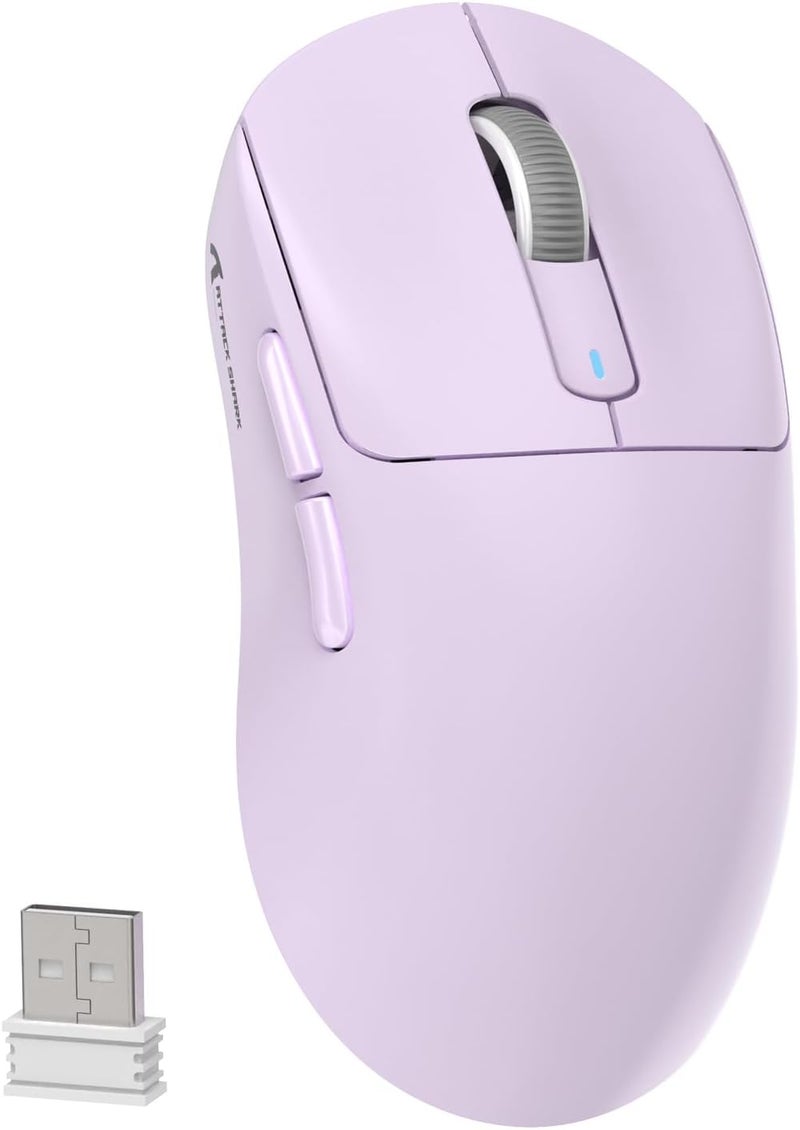 MAMBASNAKE Attack Shark X3 Wireless Gaming Mouse, 49g Ultralight, PixArt PAW3395 26000 DPI, Bluetooth/2.4Ghz /Wired Tri-Mode, 200Hrs Rechargeable Battery, Kailh GM8.0 Switch for PC/MAC/Win - Purple - Image 1