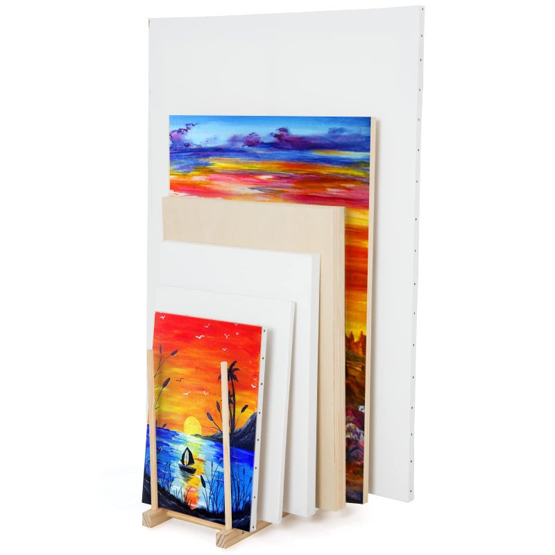 Falling in Art Large Wooden Art Storage Rack - Canvas Drying Stand for Artworks, Frames, Canvases, Drawing Boards, Prints, Panels, Paintings Display - Image 1