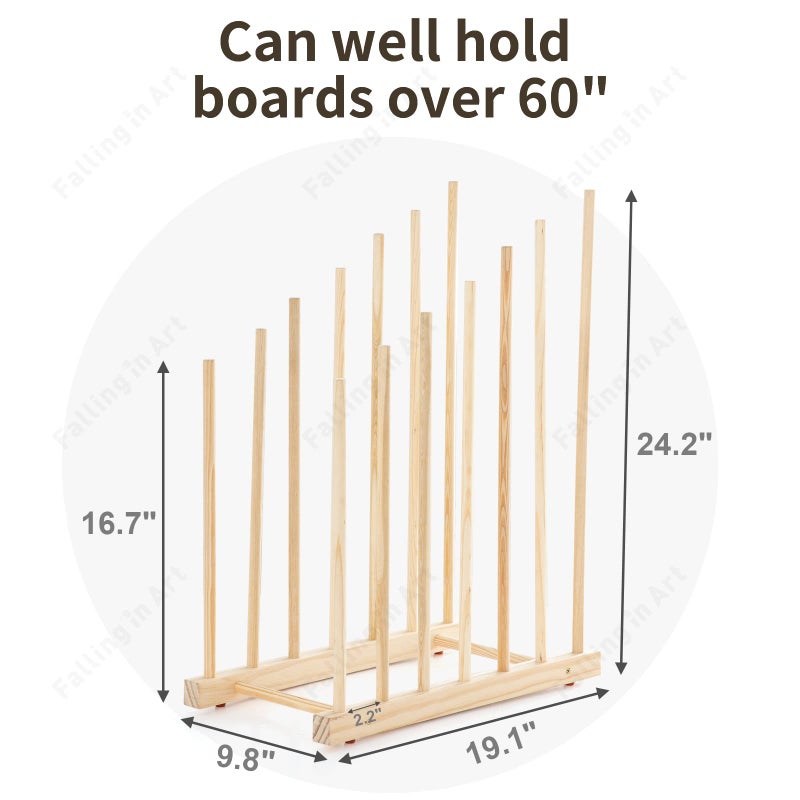 Falling in Art Large Wooden Art Storage Rack - Canvas Drying Stand for Artworks, Frames, Canvases, Drawing Boards, Prints, Panels, Paintings Display - Image 2