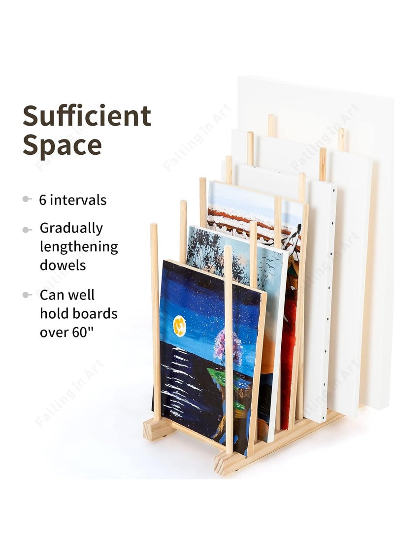 Falling In art Falling in Art Large Wooden Art Storage Rack - Canvas Drying Stand for Artworks, Frames, Canvases, Drawing Boards, Prints, Panels, Paintings Display  - Image 2