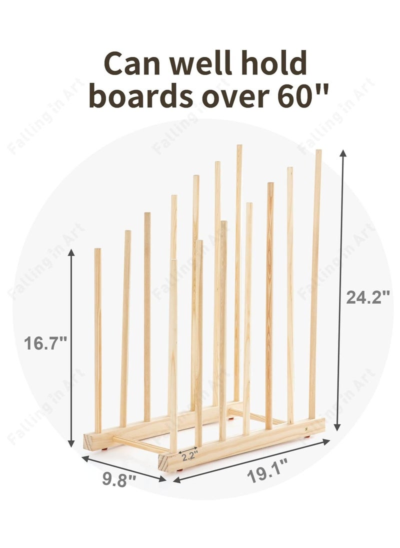 Falling In art Falling in Art Large Wooden Art Storage Rack - Canvas Drying Stand for Artworks, Frames, Canvases, Drawing Boards, Prints, Panels, Paintings Display  - Image 3