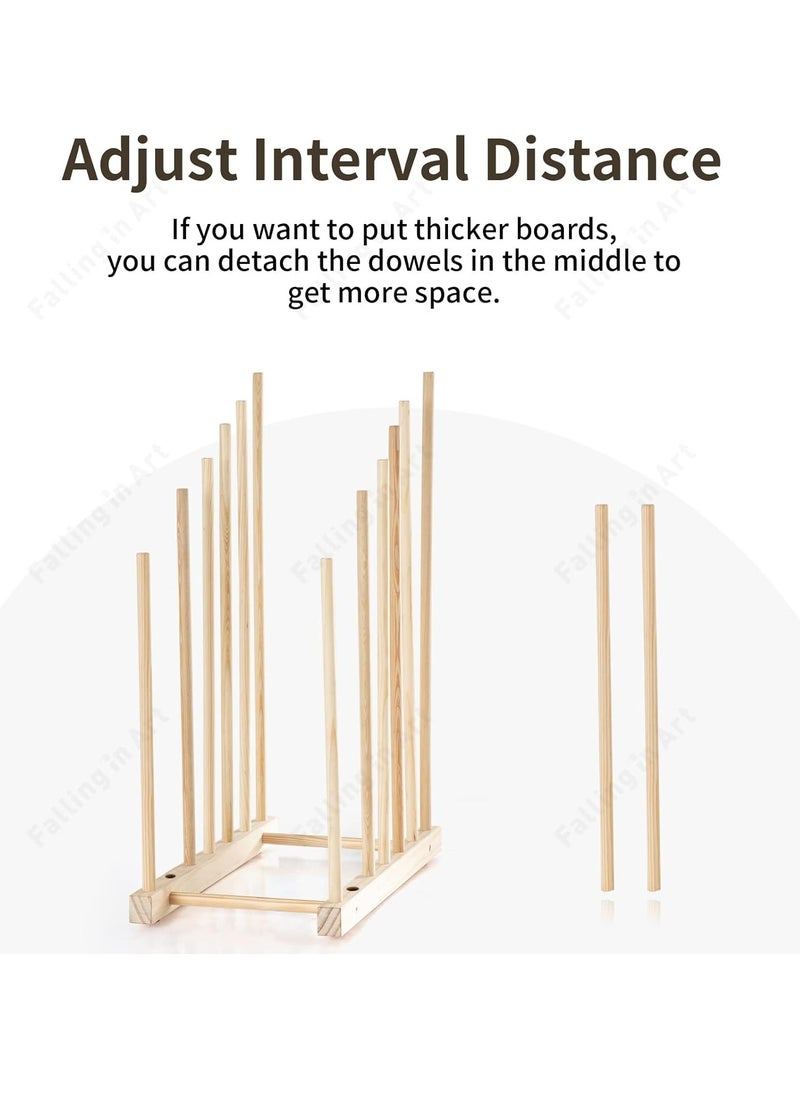Falling In art Falling in Art Large Wooden Art Storage Rack - Canvas Drying Stand for Artworks, Frames, Canvases, Drawing Boards, Prints, Panels, Paintings Display  - Image 5
