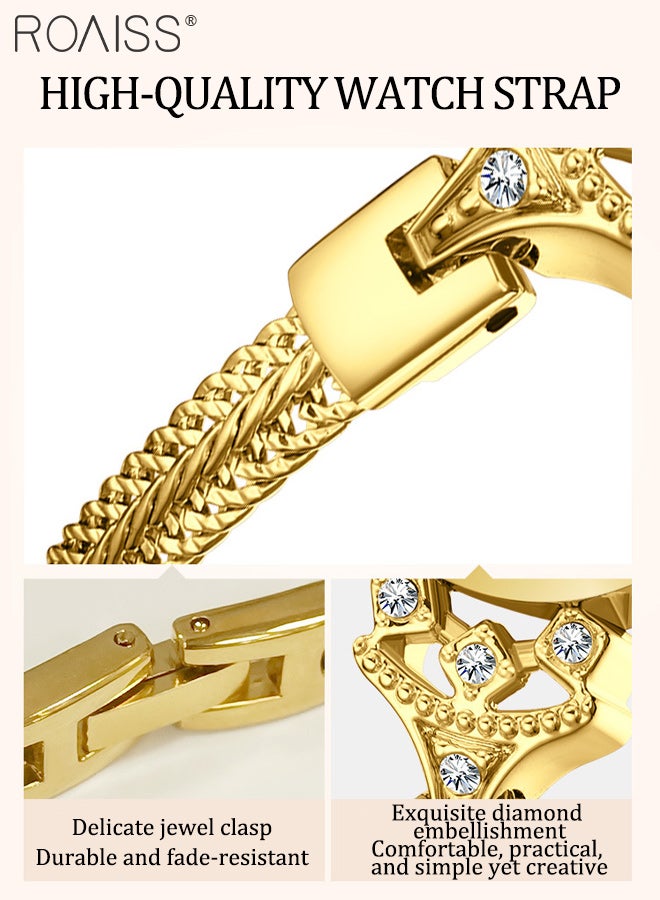 رويس ساعة يد نسائية صغيرة أنيقة وبسيطة فاخرة مرصعة بأحجار الراين من الكوارتز مع شاشة تناظرية وقرص دائري وخفيفة الوزن وحزام شبكي من الفولاذ المقاوم للصدأ وساعة يد أنيقة مقاومة للماء - Image 5