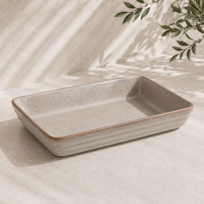 Pan Home صينية خبز مستطيلة رمادية للمطبخ - Image 4