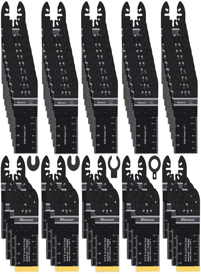Bionso 120PCS Oscillating Saw Blades, Professional Universal Titanium Multitool Blades for Wood Plastics Metal - Image 1