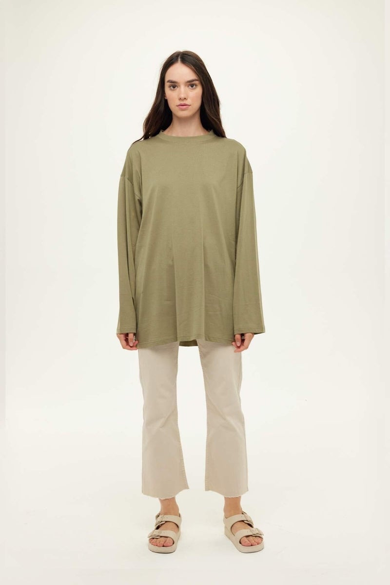 Manuka Wide Sleeve Oversized Light Khaki  - Image 2