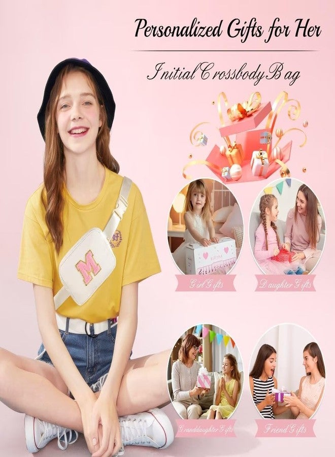 YOOLIFE Gifts for Girls Teen Girls - 5 6 7 8 9 10 11 12 13 14 15 16 Year Old Girls Birthday Gifts for Teen Girls, Gifts for Daughter Sister Friends, Pink Initial Crossbody Bag Belt Bag A - Image 2