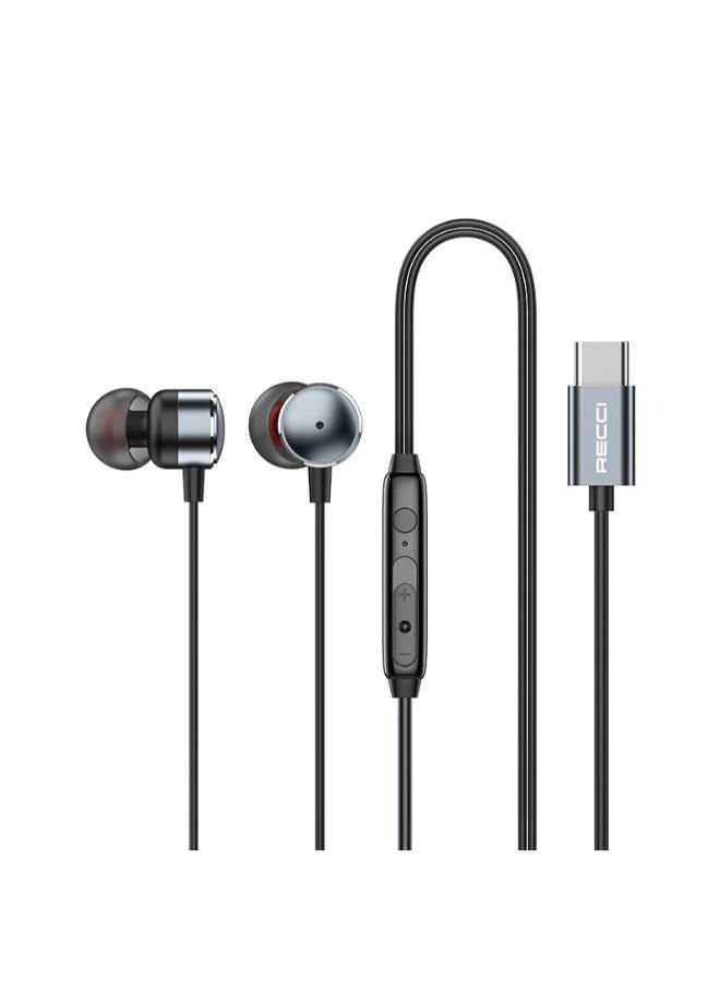 ريتشي Recci Metal type-c Wired Earphone rep-l38