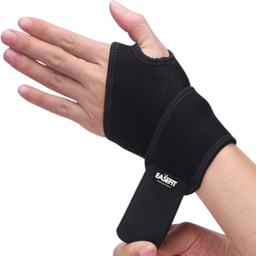 EASEFIT Neoprene Wrist Support Brace with Thumb Support for Men and Women Adjustable Hand Brace for Pain Relief Carpal Tunnel Arthritis Gym and Sports Injury Wrist Stabilizer for Left and Right Hand - Image 1