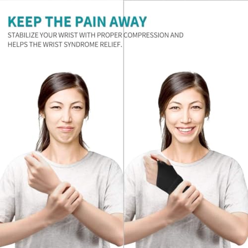 EASEFIT Neoprene Wrist Support Brace with Thumb Support for Men and Women Adjustable Hand Brace for Pain Relief Carpal Tunnel Arthritis Gym and Sports Injury Wrist Stabilizer for Left and Right Hand - Image 3