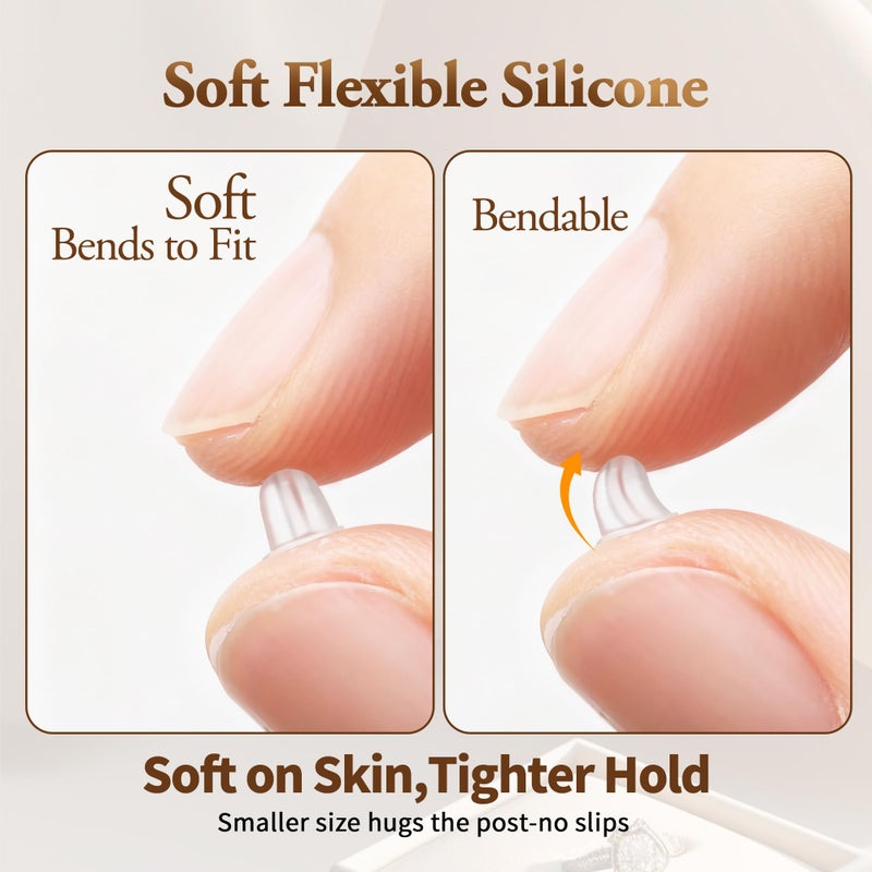 Bofoho 1400PCS Clear Silicone Earring Backs â€“ Soft & Invisible Small Rubber Stoppers for Studs, Hoops & Hooks, Replacement Earring Backings with Storage Box - Image 4