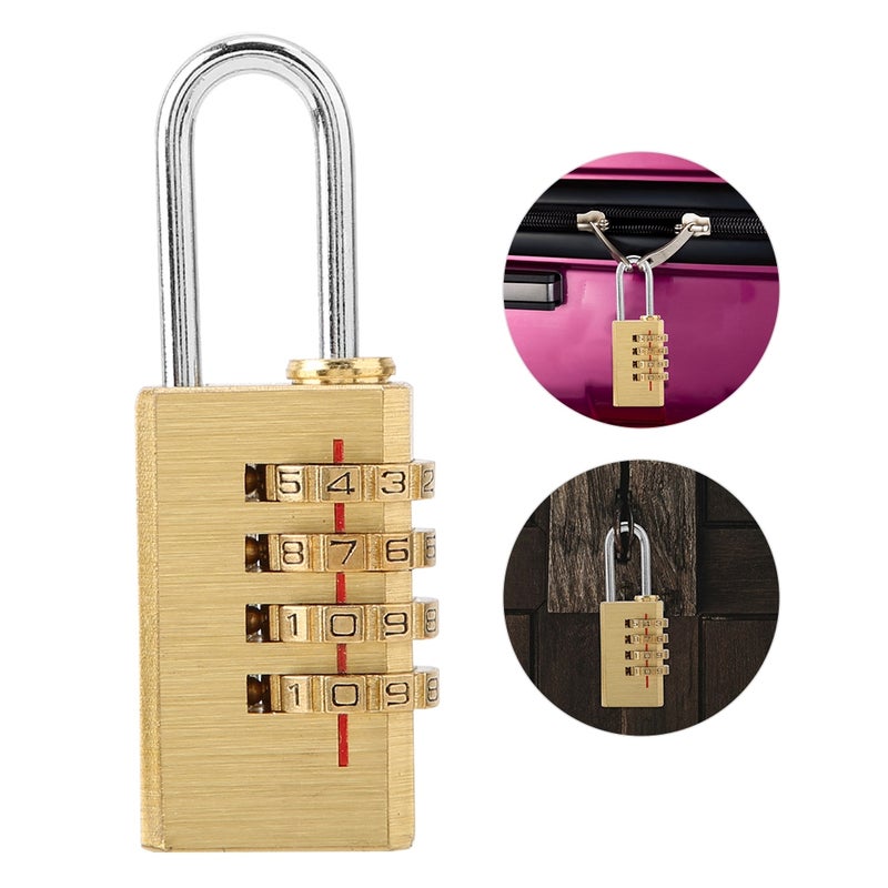 Luggage Padlock Resettable Digital lock Mini 4 Digits Number Password Copper Code Lock - Image 1