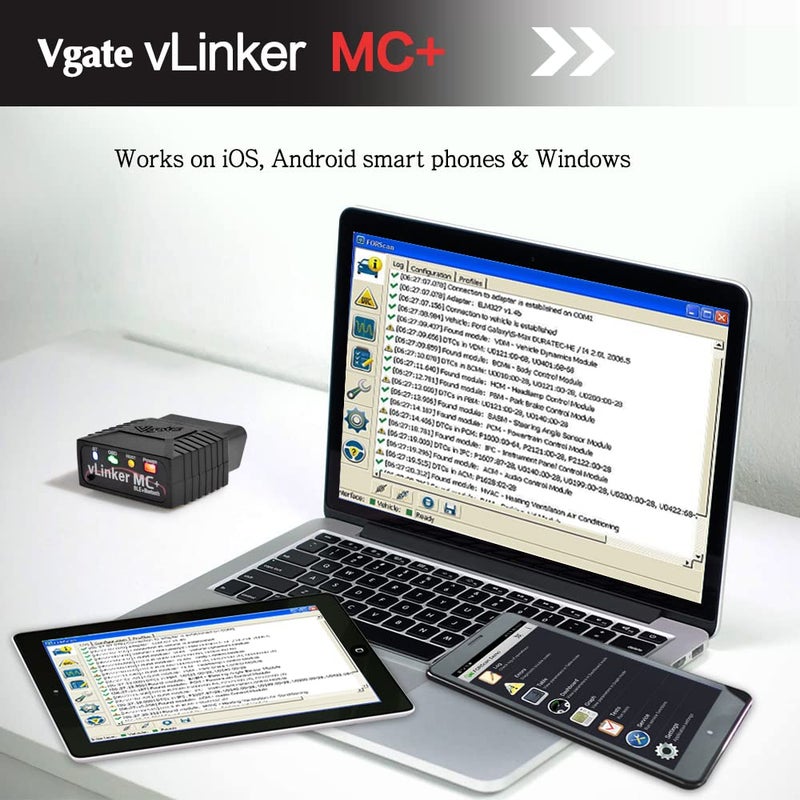 Vgate vLinker MC+ Bluetooth OBD2 Car Diagnostic Scan Tool for iOS, Android, Windows - Image 3