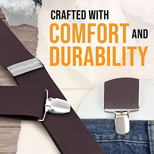 HOLD'EM Suspenders for Kids - 1 Inch Suspender Perfect for Tuxedo - Brown (22") - Image 4
