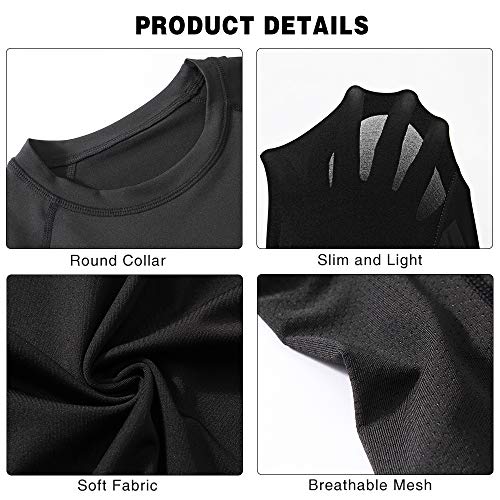 MEETYOO mens Men's Compression Undershirt, Black, X-Large US - Image 3