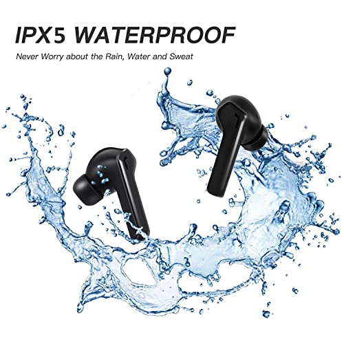 US1984 True Wireless in Ear Earbuds with Mic, 13mm Drivers, up to 35H Playtime, Bluetooth 5.3 Gaming Buds Headphones, ENC, Low Latency Mode for Gaming, USB Type-C Port & IPX5, LED Display (Black) - Image 3