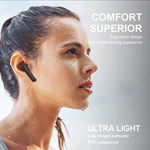 US1984 True Wireless in Ear Earbuds with Mic, 13mm Drivers, up to 35H Playtime, Bluetooth 5.3 Gaming Buds Headphones, ENC, Low Latency Mode for Gaming, USB Type-C Port & IPX5, LED Display (Black) - Image 5
