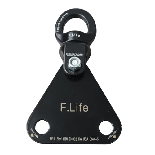Flife Aerial Trapeze Hardware Rotation For Straps Or yoga Hammock Lyra Hoop Two Point Apparatus Hanging From a Single Rig Point spin Black - Image 1