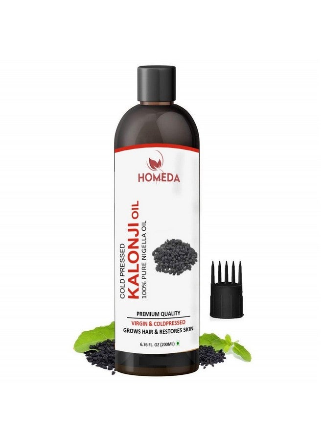 HOMEDA Homeda Premium Cold Pressed Kalonji Oil for Hair Growth Pure, Skin (200 ml) 100% Pure Virgin Grade - Onion Black Seed Oil (Kalaunji Tel, Black Cumin seed) - Image 1