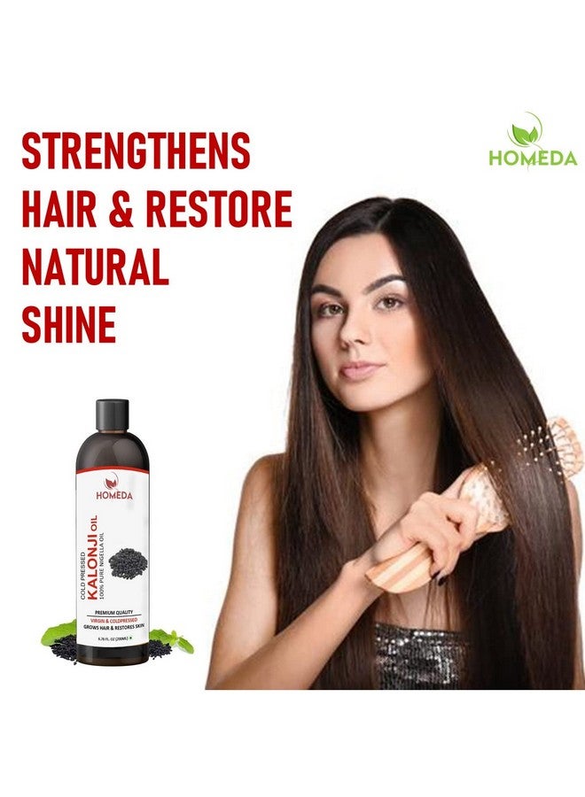HOMEDA Homeda Premium Cold Pressed Kalonji Oil for Hair Growth Pure, Skin (200 ml) 100% Pure Virgin Grade - Onion Black Seed Oil (Kalaunji Tel, Black Cumin seed) - Image 2