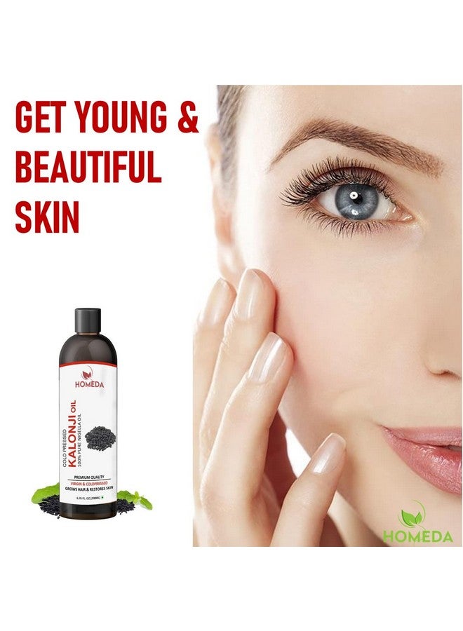 HOMEDA Homeda Premium Cold Pressed Kalonji Oil for Hair Growth Pure, Skin (200 ml) 100% Pure Virgin Grade - Onion Black Seed Oil (Kalaunji Tel, Black Cumin seed) - Image 4