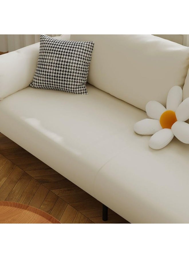 Poppins Home Portable Convertible Sleeper Sofa - Modern Tech Cloth, Memory Foam, Wood Frame, Stain Resistant, 3-Seater Sofa for Living Room(Off-White) - Image 3