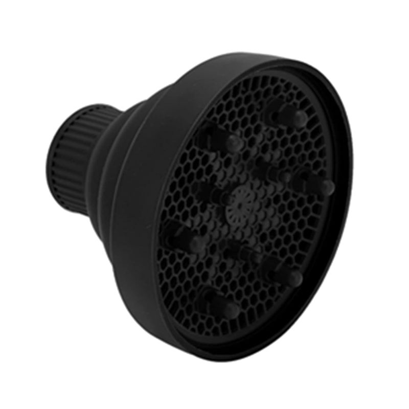 woobles Hair Dryer Diffuser Universal Collapsible Silicone Hair Dryer Diffuser Portable Travel Folding Hair Blow Dryer Diffuser(Black) - Image 1