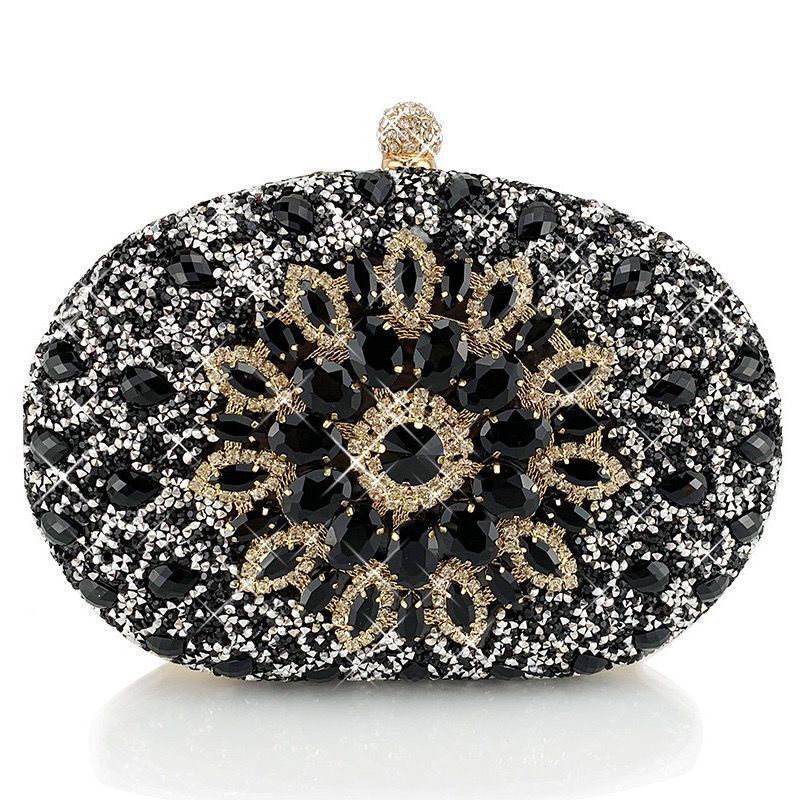 New Shell Bag Full Diamond Glitter Glass Rhinestone Bag Birthday Wedding Party Fashion Clutch Bag Dinner Bag - Image 1