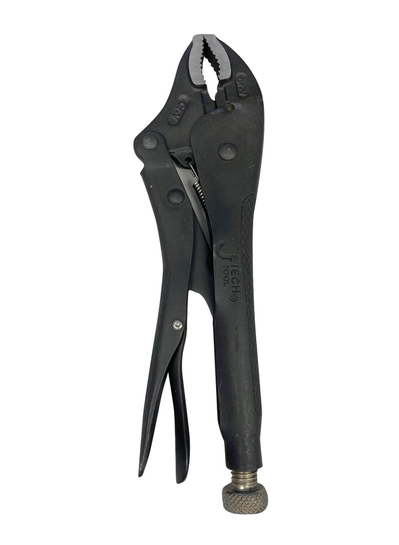 jetechtool Jetech 10-Inch Curved Jaws Black Locking Pliers with Wire Cutter - Chrome Vanadium Alloy Steel Body, Industrial Grade Vises Grips - LGP-10B - Image 1
