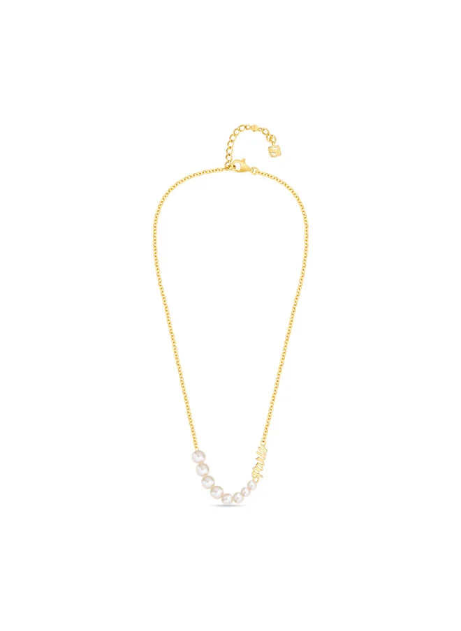 Saint Honore Paris Perle Gold Plated Necklace with White Pearl for Women's