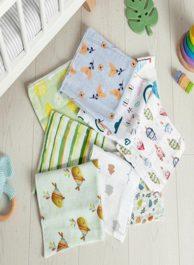 NEW COMERS Baby Washcloths, Cotton Muslin Double Layer, Animal Print Design, Super Soft Absorbent Face Towels, 25 x 25 cm, Pack of 6 (Wash Cloth_02) - Image 3