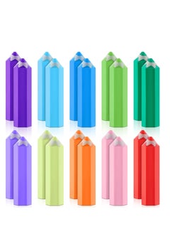 Y&D 20 Pcs Eraser for Kids Pencil Shaped Erasers Rainbow Colored School Classroom Office Prize Gifts(Random color）  - Image 1