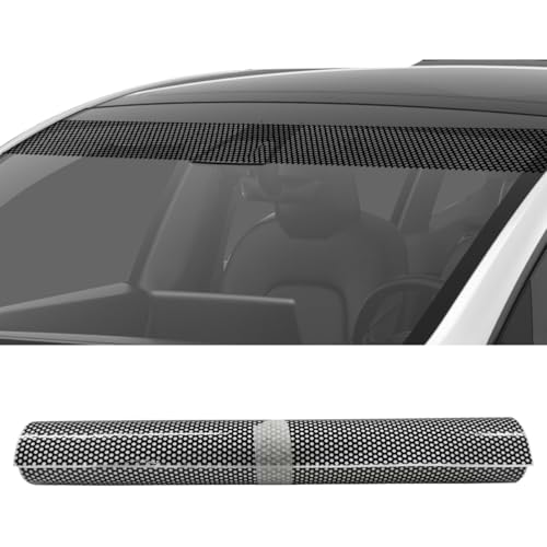 YoRise Car Windshield Banner Sticker Decal, Waterproof Vinyl Auto Front Window Tint Strip, Universal Vehicle Exterior Windscreen Sun Visor Decoration Sticker for Trucks, SUVs, Cars(Honeycomb) - Image 1