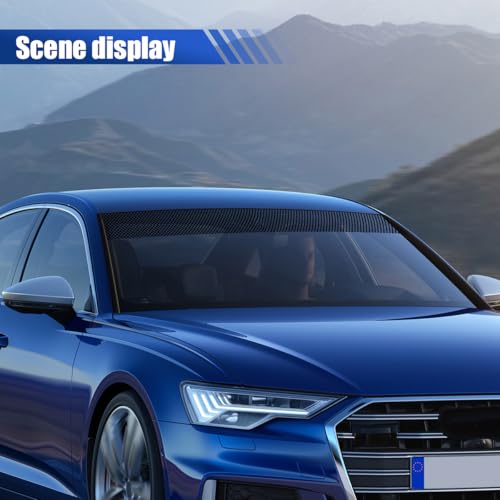 YoRise Car Windshield Banner Sticker Decal, Waterproof Vinyl Auto Front Window Tint Strip, Universal Vehicle Exterior Windscreen Sun Visor Decoration Sticker for Trucks, SUVs, Cars(Honeycomb) - Image 4