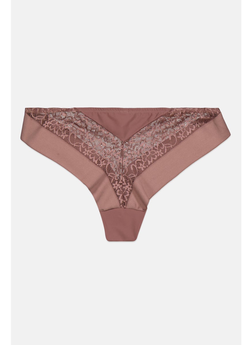 TRIUMPH Women Vivid Spotlight Pull On Brazilian Brief, Dark Mauve  - Image 2