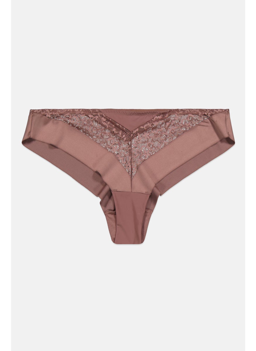 TRIUMPH Women Vivid Spotlight Pull On Brazilian Brief, Dark Mauve  - Image 1