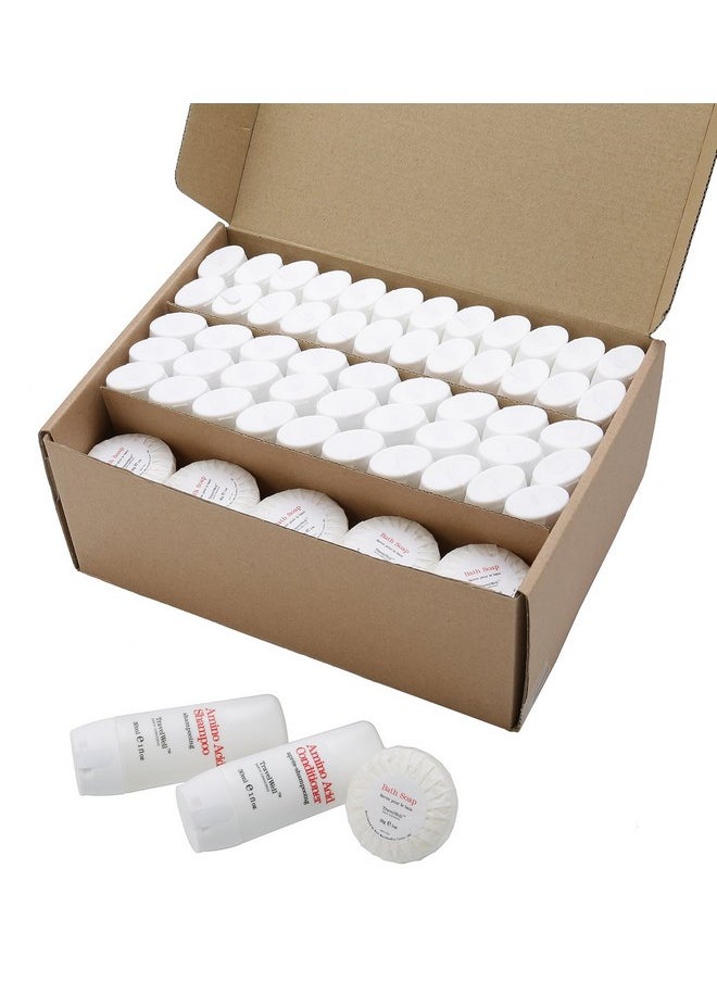 Travelwell TRAVELWELL Hotel Amenities 30ml Shampoo (25 Bottles) + Conditioner (25 Bottles) + Mini Soap Bars (25 Bars, 28g) | Travel Size Toiletry Set  - Image 2