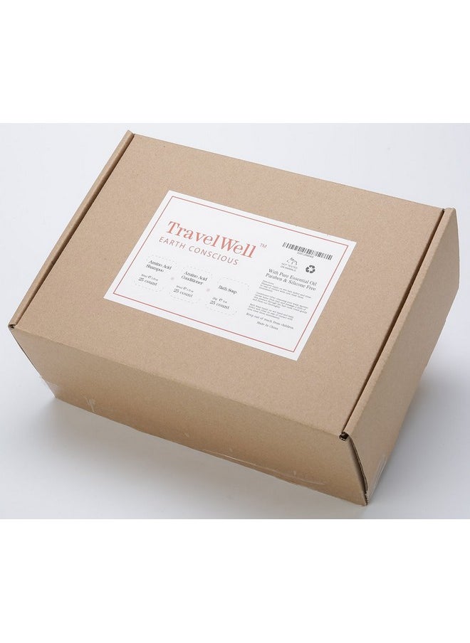 Travelwell TRAVELWELL Hotel Amenities 30ml Shampoo (25 Bottles) + Conditioner (25 Bottles) + Mini Soap Bars (25 Bars, 28g) | Travel Size Toiletry Set  - Image 3