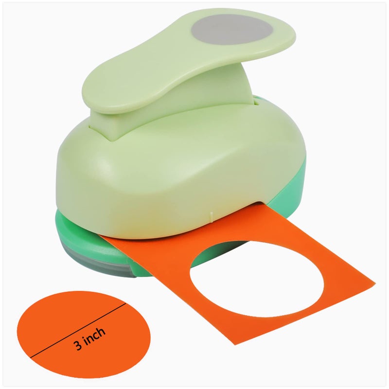 UCEC Paper Punch, 3 Inch XL Size Circle Punch Large Hole Puncher Paper Circles Craft Puncher Handmade Paper Punches for Crafting Scrapbooking Cards Arts Fun Projects Back to School Supplies - Image 1