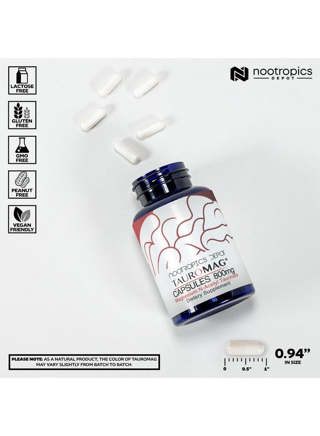 Nootropics Depot Tauromag Capsules | 800mg Magnesium N-Acetyl Taurinate | 30 Count - Image 3