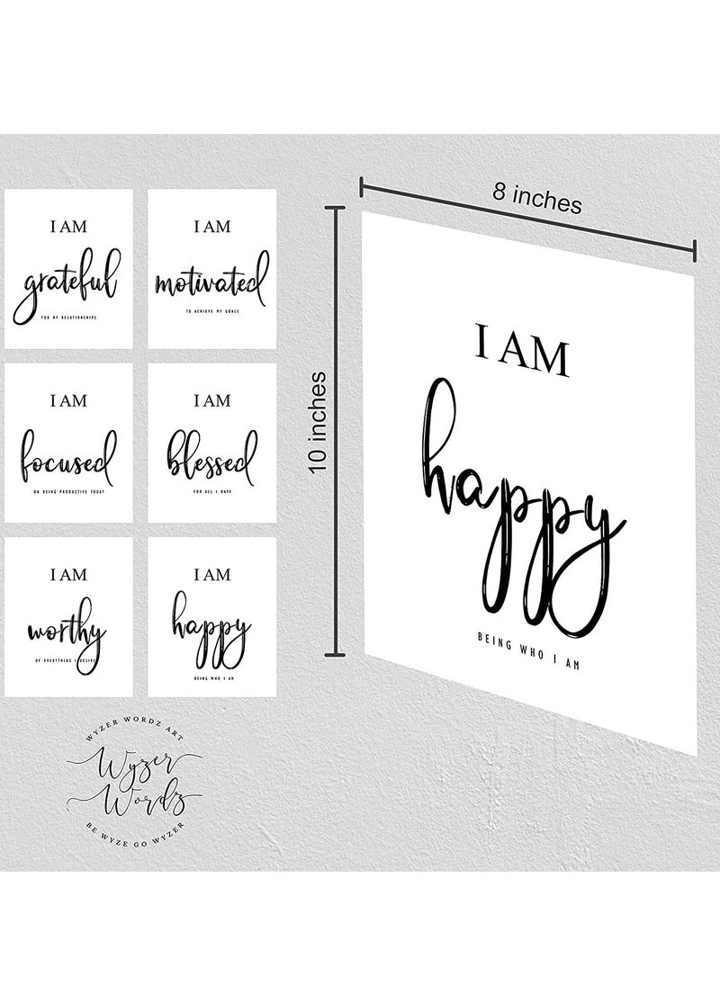 SYOSI - Draw Core, Wall Art - Motivational - Office & Bedroom Decor - Positive Quotes & Sayings - Daily Affirmations for Men, Women & Kids - Black & White Poster Prints, Set of 6 - Image 1