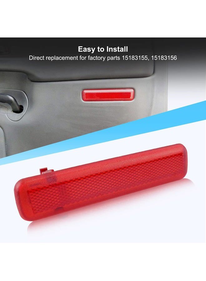 TIKSCIENCE Interior Door Reflector, Rear Door Trim Panel Lens Reflector Light Cover Fit for 2003-2007 Cadillac Escalade Avalanche Silverado Suburban GMC Sierra Yukon, Red Reflector Light Trim, 15183155 15183156 - Image 3