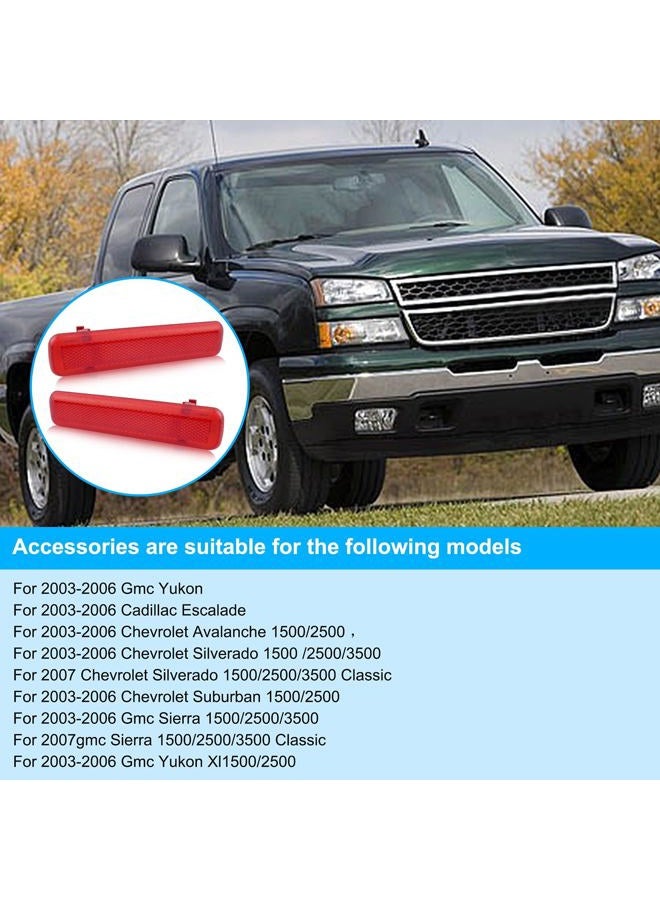 TIKSCIENCE Interior Door Reflector, Rear Door Trim Panel Lens Reflector Light Cover Fit for 2003-2007 Cadillac Escalade Avalanche Silverado Suburban GMC Sierra Yukon, Red Reflector Light Trim, 15183155 15183156 - Image 5