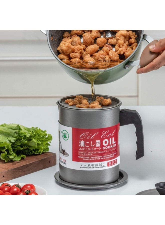 زوبا حاوية الزيت من الفولاذ المقاوم للصدأ مصفاة الزيت وعاء حاوية تخزين إبريق مع مرشح وعاء زيت الطهي للأدوات المنزلية للمطبخ - Image 2