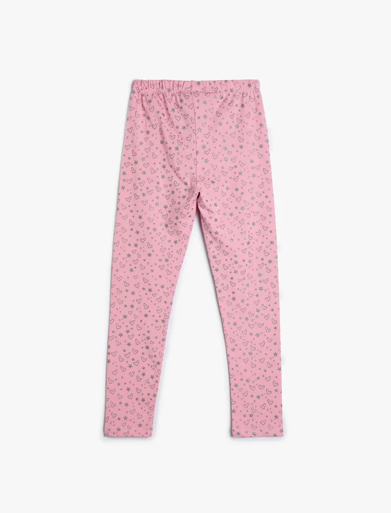 KOTON Printed Elastic Waist Leggings